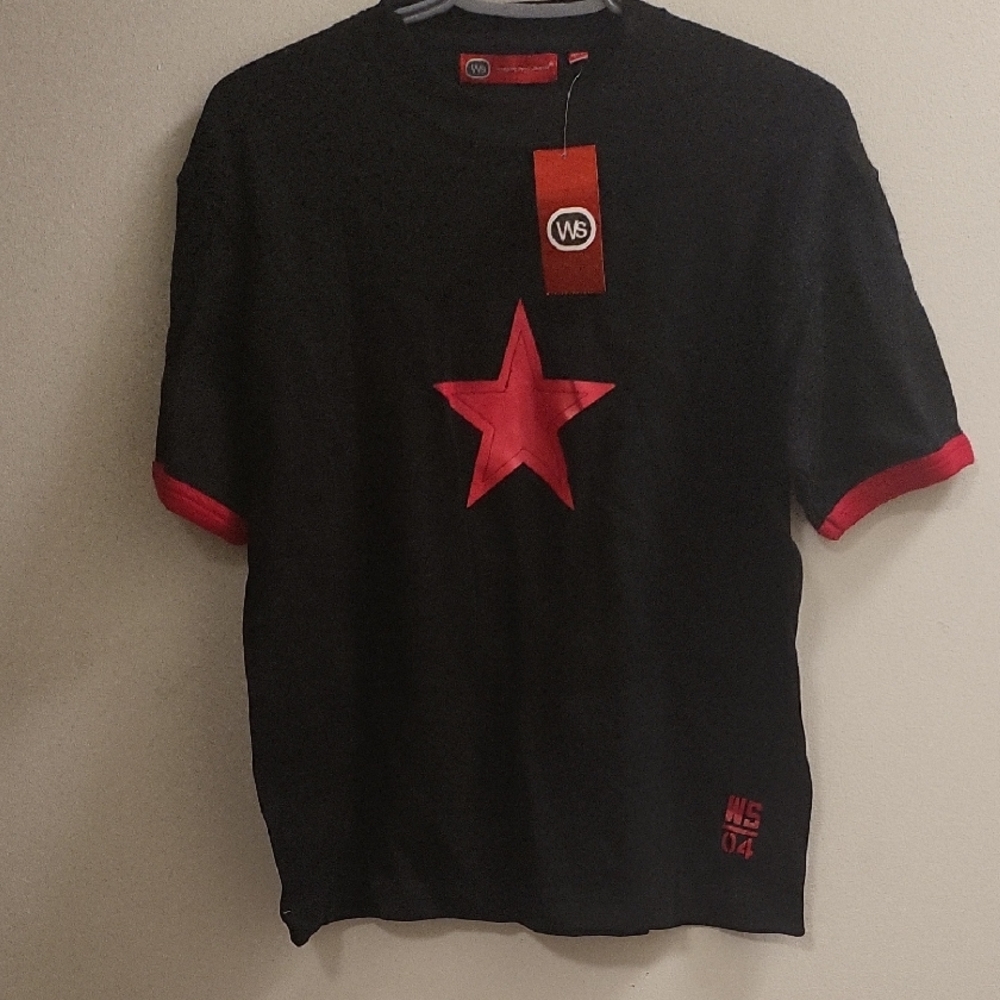 Black and Red Star Kids Tee